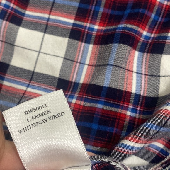Rails Carmen Plaid Button Down in White/Navy/Red Small - Picture 6 of 7